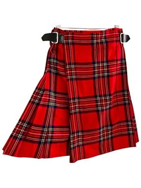 Scottish Design Tartans men’s kilt skirt Stewart Clan plaid red sz 30 steampunk